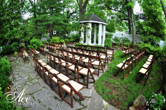 ceremony, franklin wedding, wooden chairs, CJs off the square